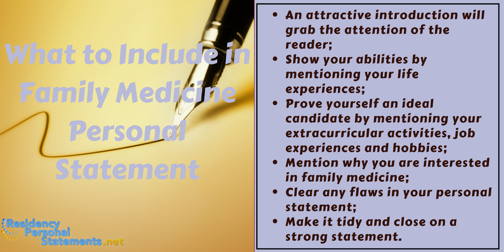 family medicine personal statements