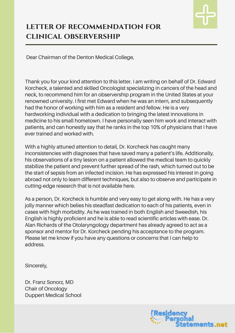 letter student medical motivation Observership Observership Best Cover Guide   Letter