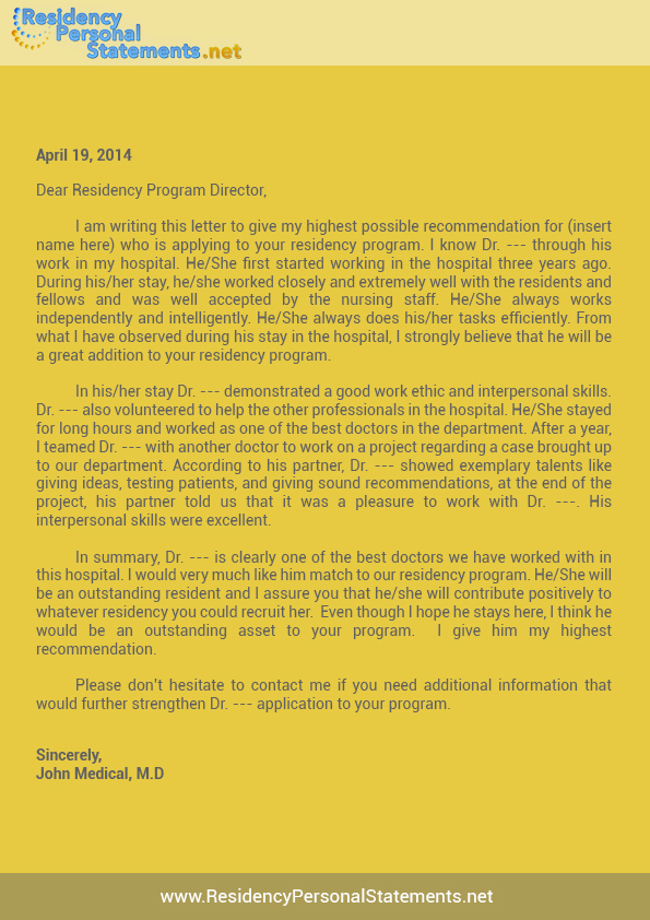 Cover letter for residency program application (595 x 842 Pixel)