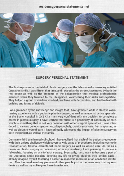 personal statement surgery residency