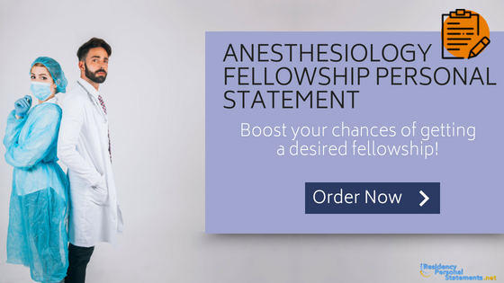 cardiac anesthesiology fellowship personal statement