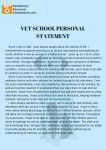 vet school personal statement example