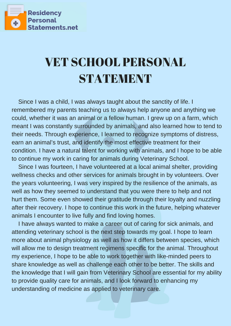 vet school essay examples