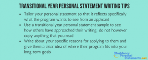 Transitional year personal statement samples picture