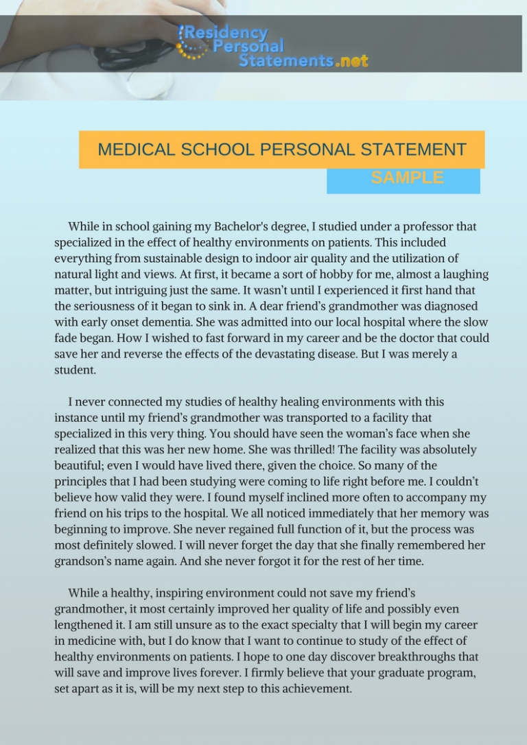 graduate medical personal statement