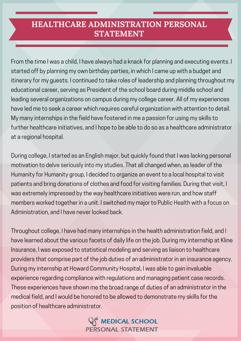 sample personal statement for healthcare assistant