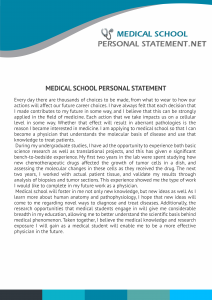 medical school personal statement sample