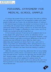 writing a good personal statement for medical school
