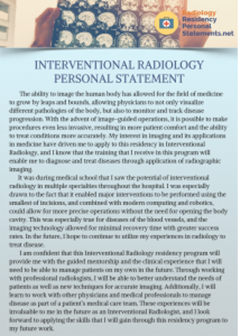 radiology personal statement ideas