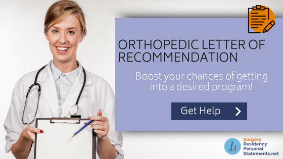 orthopedic residency letter of recommendation writing service