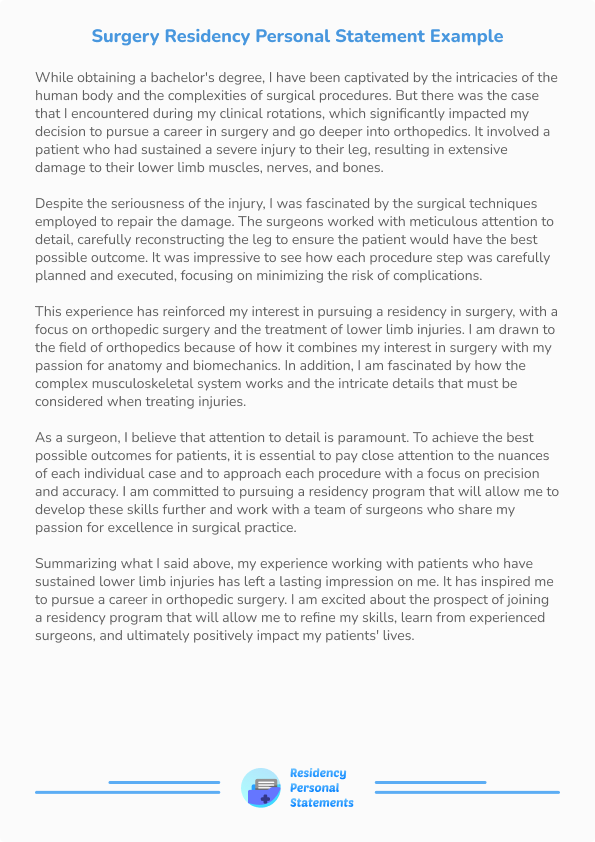 surgery residency personal statement