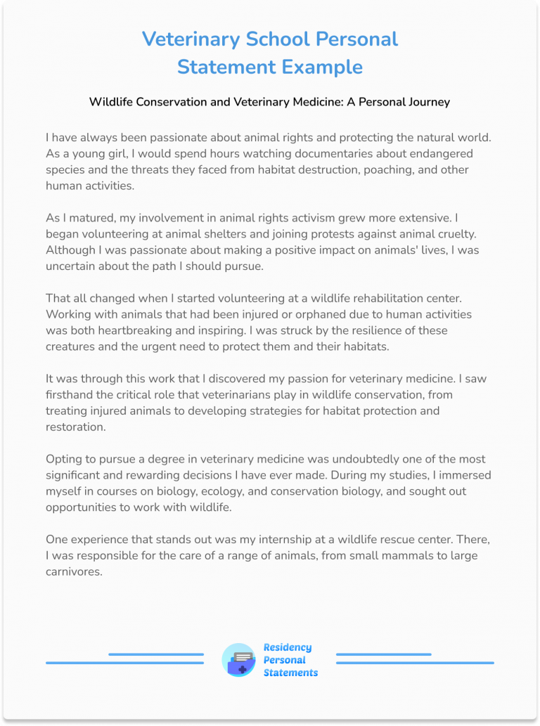 Veterinary Residency Personal Statement Done Right